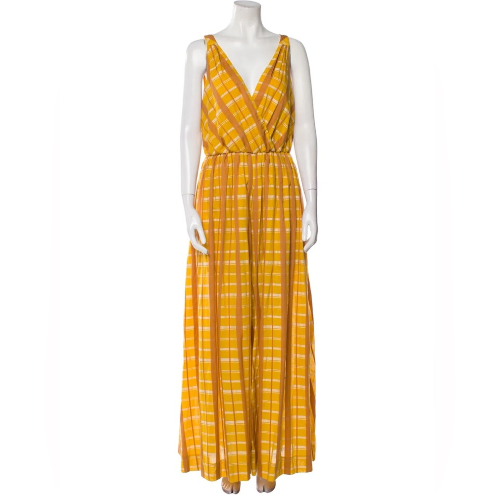 STAUD Plaid Print V-Neck Jumpsuit
Size: M EUC